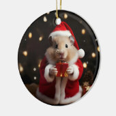 Santa Hamster Kerstmis Keramisch Ornament (Links)