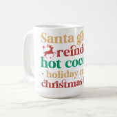 Santa handschoenen rendieren warme cacao vakantie  koffiemok (Voorkant links)