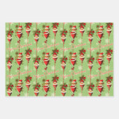 Santa Hangende Ornamenten Lichtgroen Inpakpapier Vel (Voorkant 3)