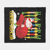 Santa Happy Chrismukkah Funny Hanukkah Kerstmis Fleece Deken (Voorkant (Horizontaal))