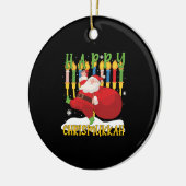 Santa Happy Chrismukkah Funny Hanukkah Kerstmis Keramisch Ornament (Links)