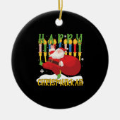 Santa Happy Chrismukkah Funny Hanukkah Kerstmis Keramisch Ornament (Voorkant)
