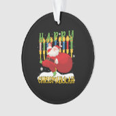 Santa Happy Chrismukkah Funny Hanukkah Kerstmis Ornament (voorkant)