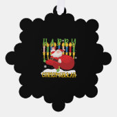 Santa Happy Chrismukkah Funny Hanukkah Kerstmis Ornament Kaart (Voorkant)
