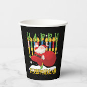 Santa Happy Chrismukkah Funny Hanukkah Kerstmis Papieren Bekers (Voorkant)