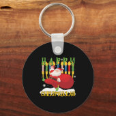 Santa Happy Chrismukkah Funny Hanukkah Kerstmis Sleutelhanger (Voorkant)