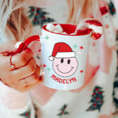 Santa Happy Face Gepersonaliseerd Mok