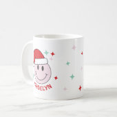 Santa Happy Face Persoonlijke kerstvibes Koffiemok (Voorkant links)
