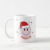 Santa Happy Face Persoonlijke kerstvibes Koffiemok (Links)