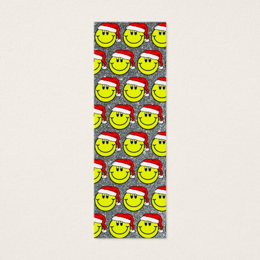 Santa Happy Smiling Face Design Mini Bladwijzer Mini Visitekaartjes (Voorkant)