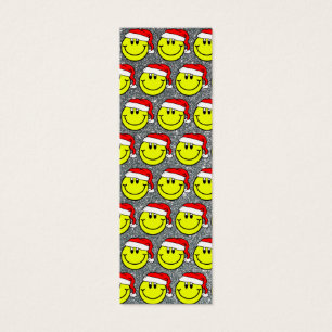 Santa Happy Smiling Face Design Mini Bladwijzer Visitekaartjes