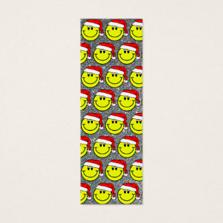 Santa Happy Smiling Face Design Mini Bladwijzer Visitekaartjes
