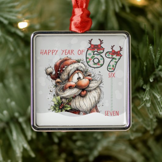 Santa Happy Year of Six Seven Christmas Ornament (Boom)