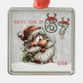 Santa Happy Year of Six Seven Christmas Ornament (Voorkant)