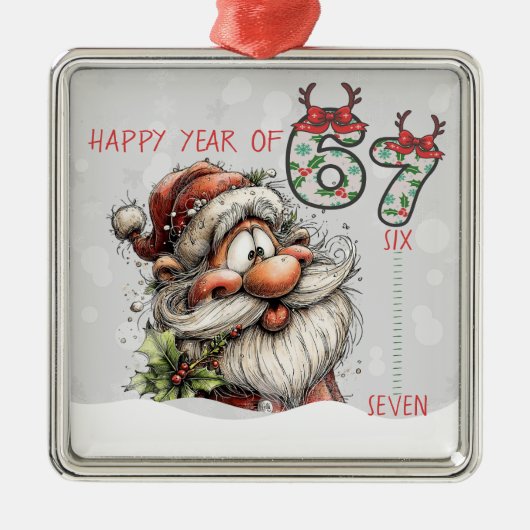 Santa Happy Year of Six Seven Christmas Ornament (Voorkant)