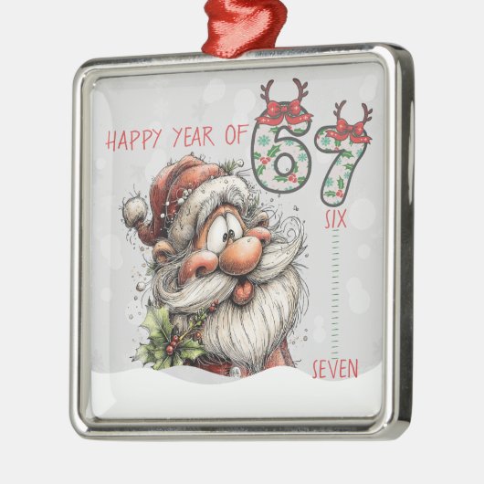 Santa Happy Year of Six Seven Christmas Ornament (Links)