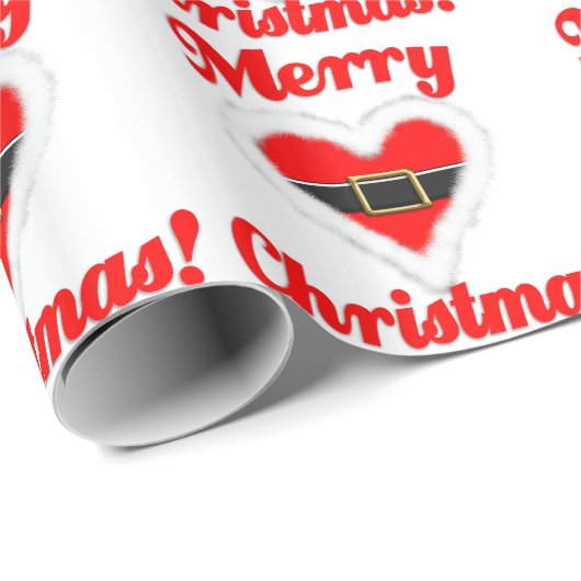 santa hart cadeaupapier (Rol Hoek)