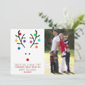 Santa Has A New Stop. Modern Moving Photo Feestdagenkaart (Staand voorkant)