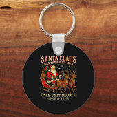 Santa Has The Right Idea Funny Introvert Christmas Sleutelhanger (Voorkant)