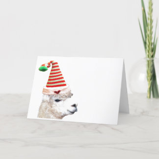 Santa hat ALPACA CHRISTMAS WENSKAARTEN Bedankkaart
