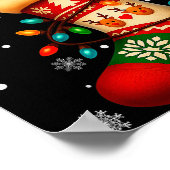 Santa Hat American Bulldog Dog In Christmas Socks  Poster (Hoek)