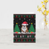 Santa Hat Amerikaanse Bulldog Xmas Tree Lights Ugl Kaart (Gele Bloem)