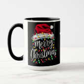 Santa Hat and Lights with Customizable Name Mok (Links)