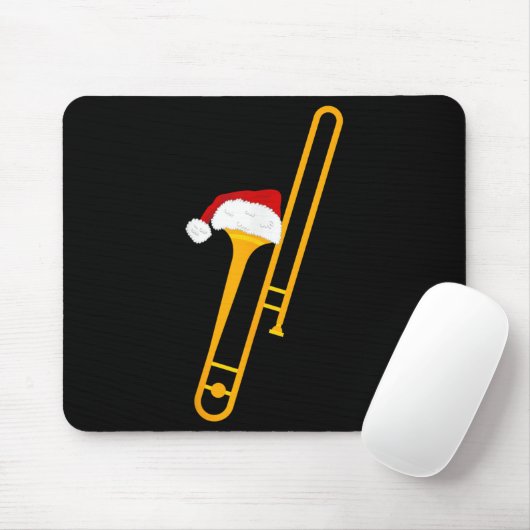 Santa Hat And Trombone Cool Christmas Novelty  Muismat (Met muis)