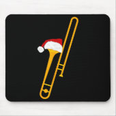 Santa Hat And Trombone Cool Christmas Novelty  Muismat (Voorkant)