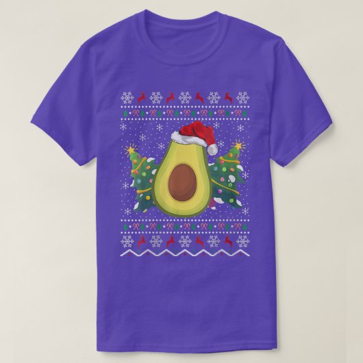 Santa Hat Avocado Ugly Christmas Sweater Fruit Lov T-shirt (Design voorkant)