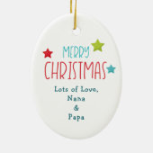 Santa Hat Baby Elephant Kids Ceramic Ornament (Achterkant)