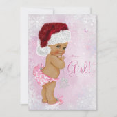 Santa Hat Baby Girl Winter Wonderland Baby shower Kaart (Voorkant)