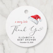 Santa Hat Baby shower Dank u Bedankjes Labels (Voorkant)