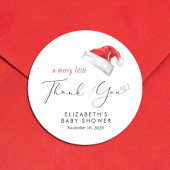 Santa Hat Baby shower Dank u Ronde Sticker