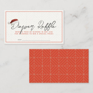 Santa Hat Baby shower Luier Raffle Ticket Informatiekaartje