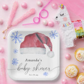 Santa Hat - baby shower Papieren Bordje (Feest)