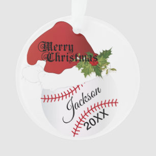 Santa Hat Baseball Design  DIY-naam Ornament