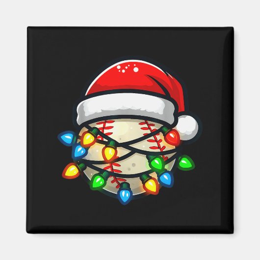 Santa Hat Baseball Toddler Kids Christmas Lights X Magneet (Voorkant)