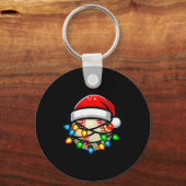 Santa Hat Baseball Toddler Kids Christmas Lights X Sleutelhanger (Voorkant)