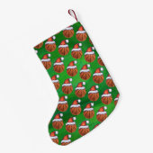 Santa Hat Basketball over Groen Kleine Kerstsok (Achterkant (Hangend))