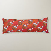 Santa Hat Basketball over Groen Lichaamskussen (Achterkant)