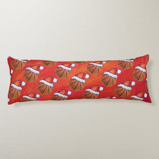 Santa Hat Basketball over Groen Lichaamskussen (Achterkant)