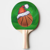 Santa Hat Basketball over Groen Tafeltennisbatje (Achterkant)