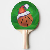 Santa Hat Basketball over Groen Tafeltennisbatje (Voorkant)