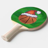 Santa Hat Basketball over Groen Tafeltennisbatje (Voorkant Gekanteld)
