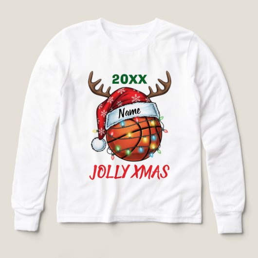  Santa Hat Basketball Reindeer Christmas Fun Sport (Voorkant)