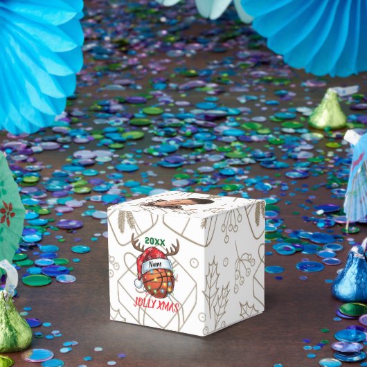  Santa Hat Basketball Reindeer Christmas Fun Sport Bedankdoosjes (Feest)