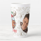 Santa Hat Basketball Reindeer Christmas Fun Sport Latte Mok (Voorkant)