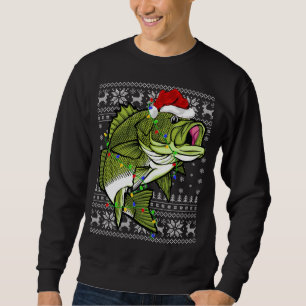 Santa Hat Bass Fish Xmas licht lomp. Trui
