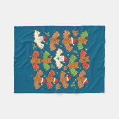 Santa Hat Bat Soky Christmas Gingerbread Bats Xmas Fleece Deken (Voorkant (Horizontaal))